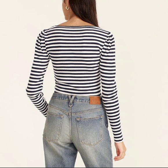 J.Crew scoop neck long sleeve ribbed top - Picture 2 of 9
